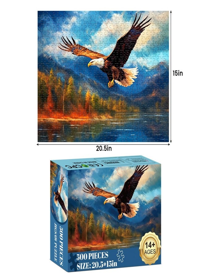 WSCXSC 500 Piece Puzzle for Adults, Jigsaw Puzzles Eagle Puzzles Games 500 Pieces and Up for Adult Elderly Great Gift Family Games 20.5"X15" - Image 2